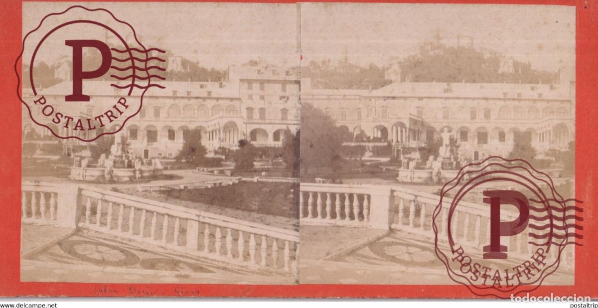Photographie ancienne: Genova Italia Italy Italie +-17.5*8.5CM ESTEREOSCOPICA STEREOSCOPIC