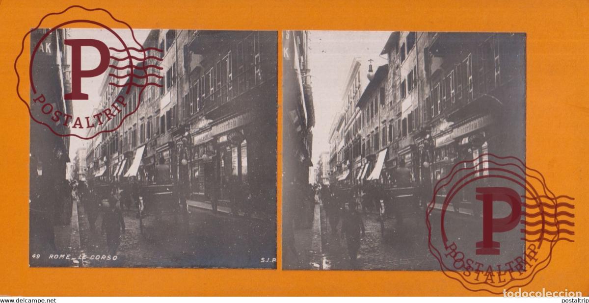 Fotograf&iacute;a antigua: Rome Le Corso Italia Italy Italie +-17.5*8.5CM ESTEREOSCOPICA STEREOSCOPIC