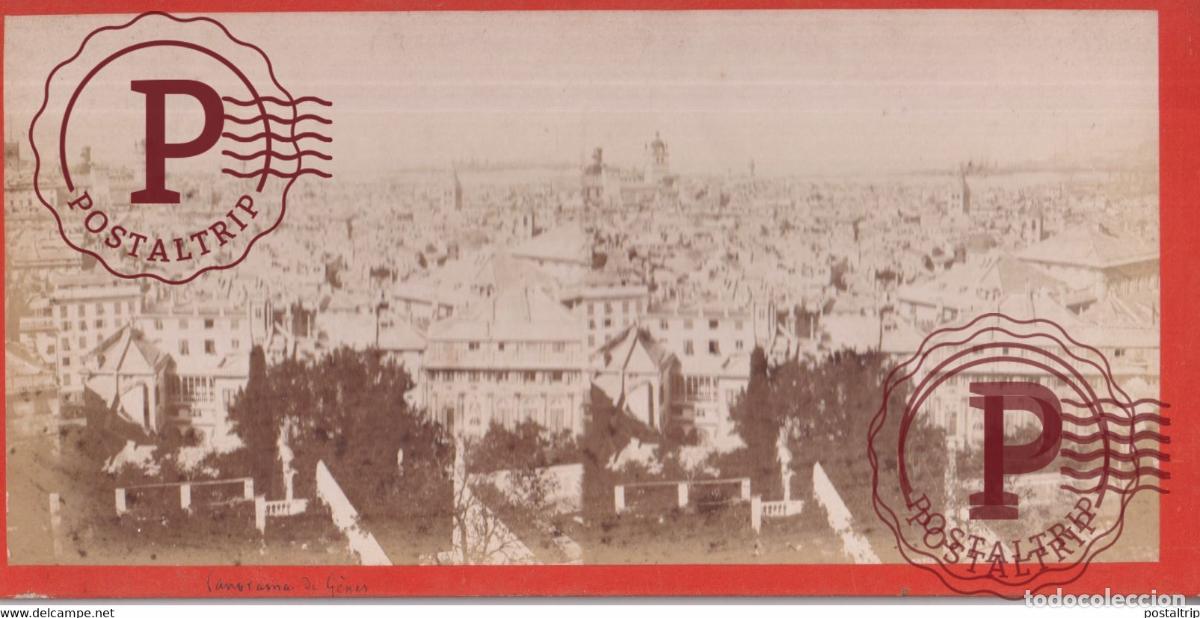 Fotograf&iacute;a antigua: Panorama Gen&eacute;s Italia Italy Italie +-17.5*8.5CM ESTEREOSCOPICA STEREOSCOPIC