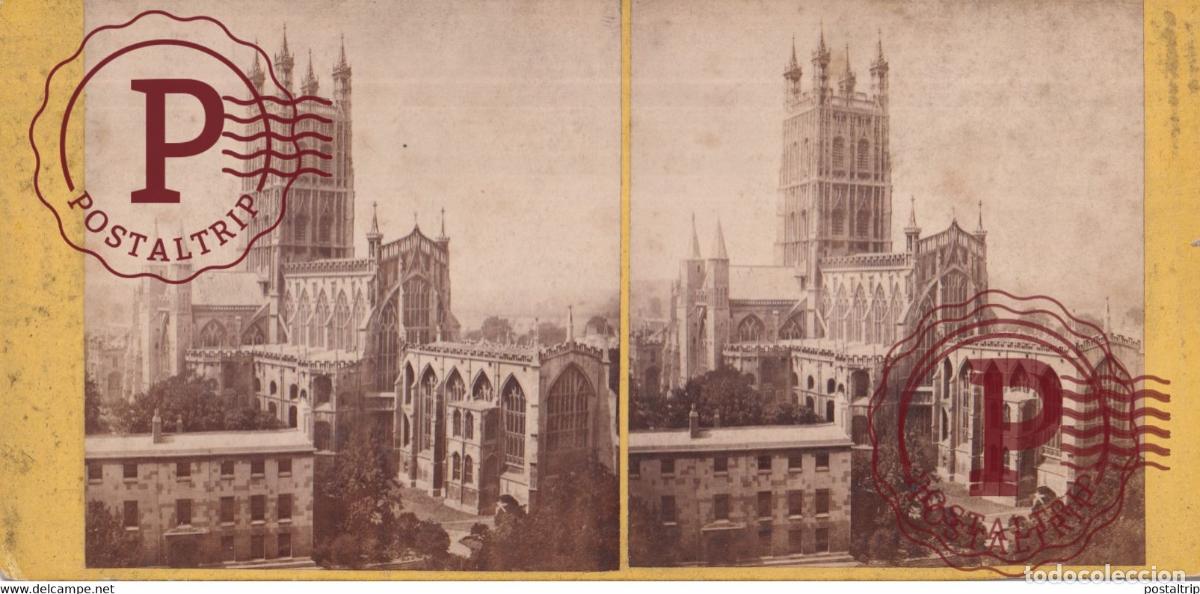 Fotograf&iacute;a antigua: Cathedrla Church of St. Peter and the Indivisible Trinity U.K. Reino Unido +-17.5*8.5CM ESTEREOSCO