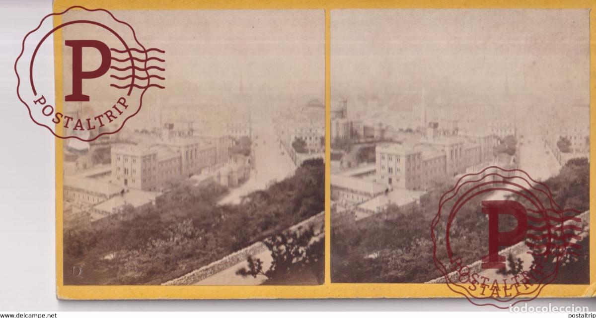 Fotograf&iacute;a antigua: Edinburgh from the Calton Hill Prices Strteet U.K. Reino Unido +-17.5*8.5CM ESTEREOSCOPICA STEREOS