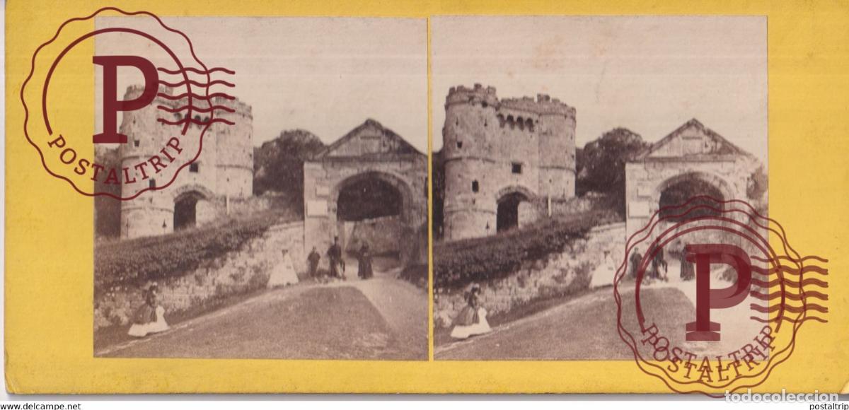 Fotograf&iacute;a antigua: CH&Acirc;TEAU DE CARISBROOKE NEWPORT ENGLAND UK United Kingdom Reino Unido +-18*9CM ESTEREOSCOPICA STEREO