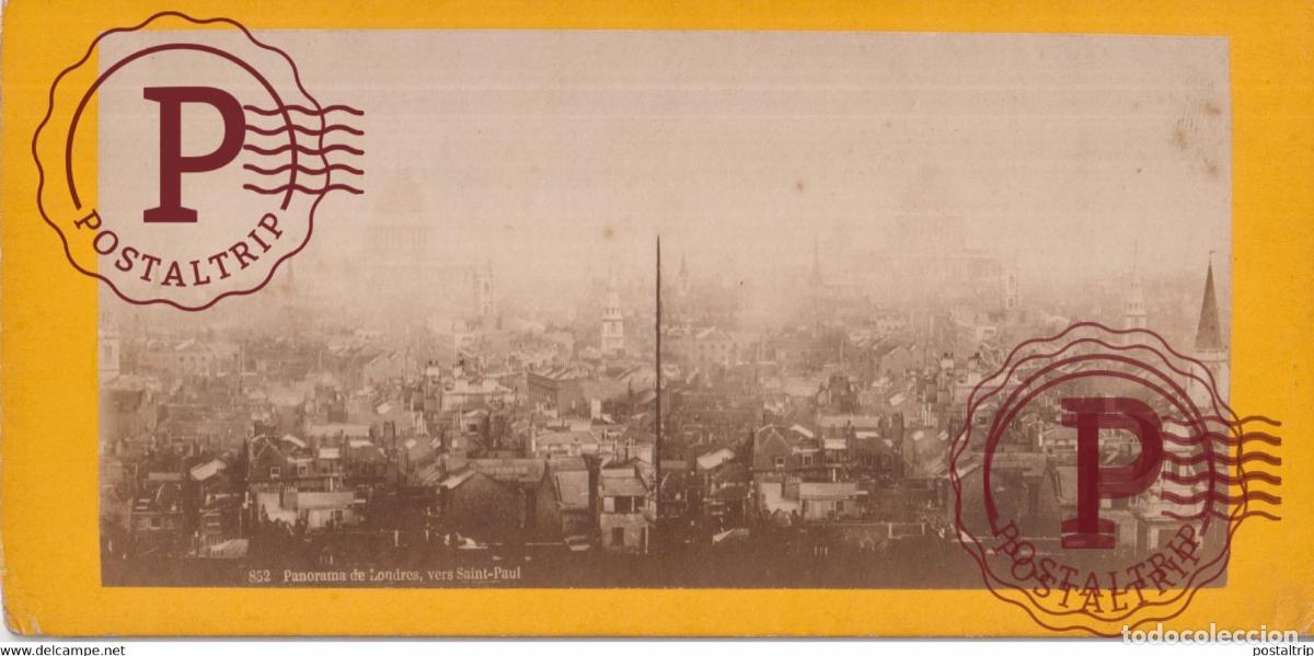 Fotograf&iacute;a antigua: PANORAMA DE LONDRES LONDON VERS SAINT PAUL ENGLAND UK United Kingdom Reino Unido +-18*9CM ESTEREOSCO