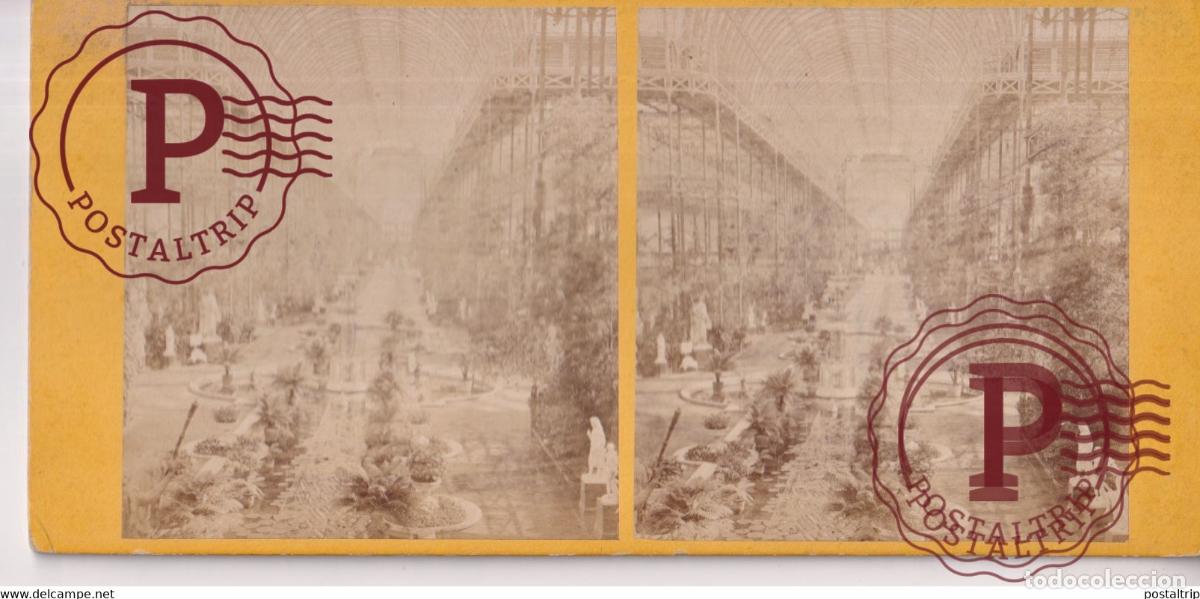 Fotograf&iacute;a antigua: INTERIOR WESTMINSTER AQUARIUM WINTER GARDEN ART LONDON United Kingdom Reino Unido +-18*9CM ESTEREOSC