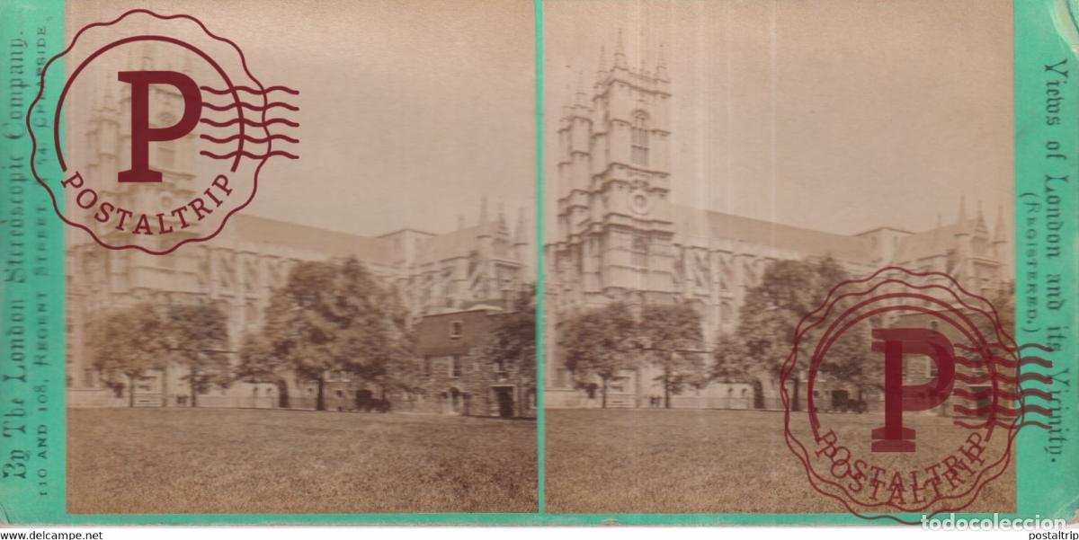 Fotograf&iacute;a antigua: WESTMINSTER ABBEY VIEWS OF LONDON ENGLAND UK United Kingdom Reino Unido +-18*9CM ESTEREOSCOPICA STE