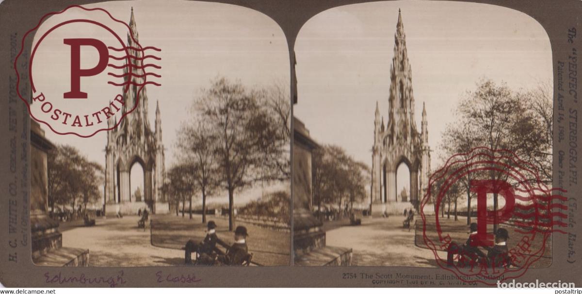 Fotograf&iacute;a antigua: THE SCOTT MONUMENT EDINBURGH SCOTLAND ESCOCIA ECOSSE UK United Kingdom Reino Unido +-18*9CM ESTEREOS