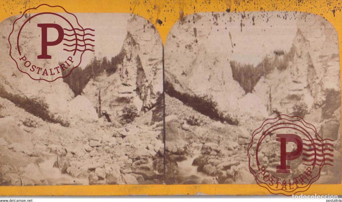 Fotograf&iacute;a antigua: RAVIN DES CHEMIN&Eacute;ES DES F&Eacute;ES SUIZA SUISSE SWITZERLAND +-18*9CM ESTEREOSCOPICA STEREOSCOPIC