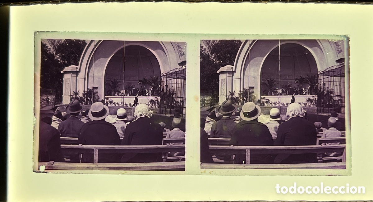 Fotograf&iacute;a antigua: BARCELONA. Exposici&oacute;n Internacional de 1929..? Concha ac&uacute;stica. Quiosco de M&uacute;sica ? Estereosc&oacute;pica
