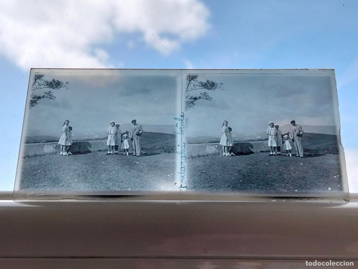 Fotograf&iacute;a antigua: FUENTERRABIA GUIPUZCOA VISTA ESTEREOSCOPICA EN CRISTAL 5,8 X 13 CM