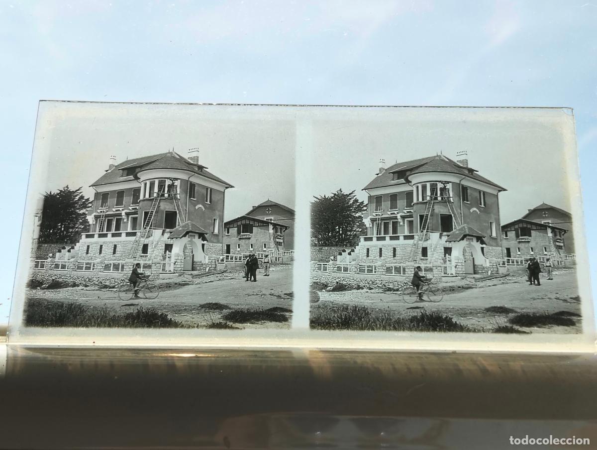 Fotograf&iacute;a antigua: PAIS VASCO FRANCES VISTA ESTEREOSCOPICA EN CRISTAL 5,8 X 13 CM