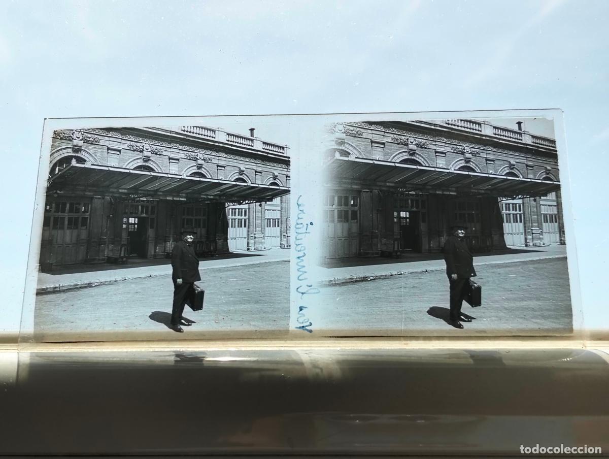 Fotograf&iacute;a antigua: PAIS VASCO FRANCES VISTA ESTEREOSCOPICA EN CRISTAL 5,8 X 13 CM