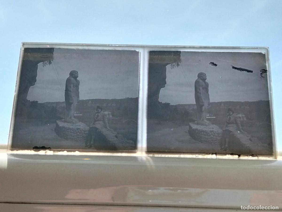 Fotograf&iacute;a antigua: PAIS VASCO FRANCES VISTA ESTEREOSCOPICA EN CRISTAL 5,8 X 13 CM