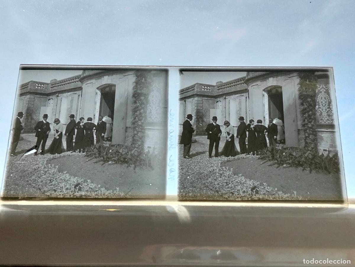 Fotograf&iacute;a antigua: PAIS VASCO FRANCES VISTA ESTEREOSCOPICA EN CRISTAL 5,8 X 13 CM