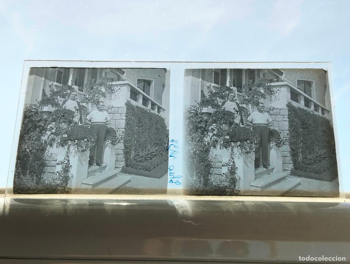 Fotograf&iacute;a antigua: PAIS VASCO FRANCES VISTA ESTEREOSCOPICA EN CRISTAL 5,8 X 13 CM