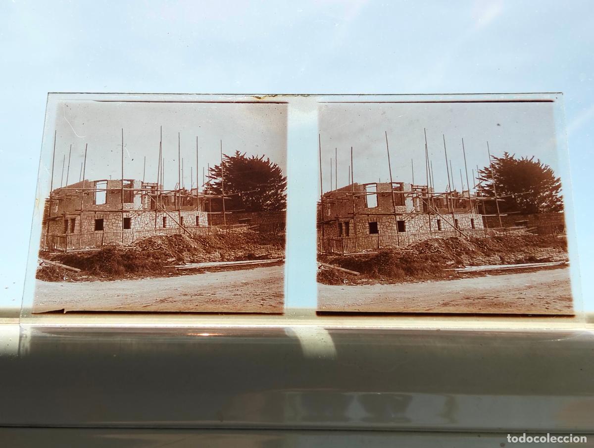 Fotograf&iacute;a antigua: PAIS VASCO FRANCES VISTA ESTEREOSCOPICA EN CRISTAL 5,8 X 13 CM