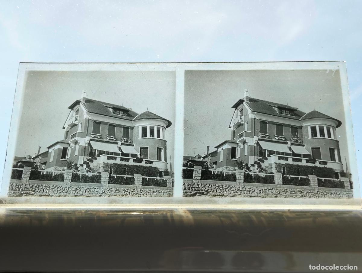 Fotograf&iacute;a antigua: PAIS VASCO FRANCES VISTA ESTEREOSCOPICA EN CRISTAL 5,8 X 13 CM