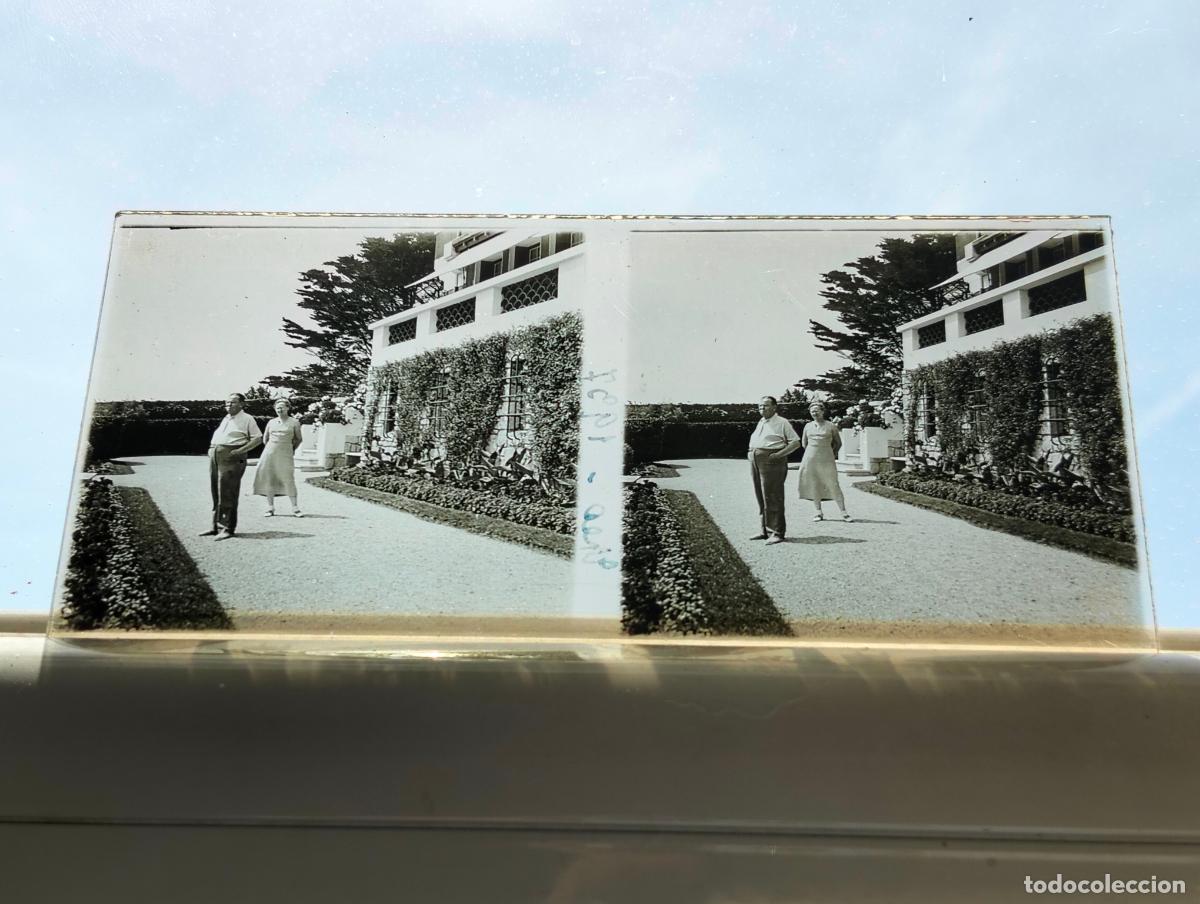 Fotograf&iacute;a antigua: PAIS VASCO FRANCES VISTA ESTEREOSCOPICA EN CRISTAL 5,8 X 13 CM