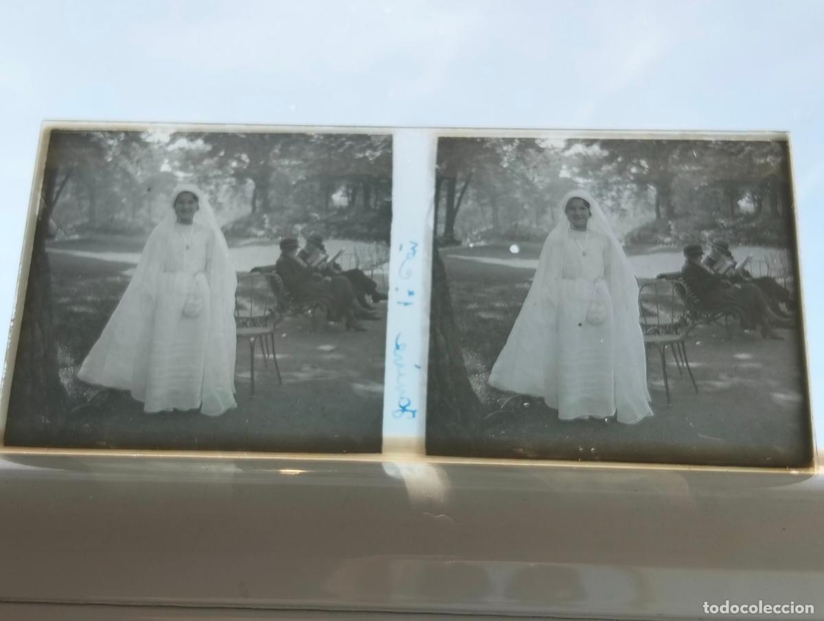 Fotograf&iacute;a antigua: PAIS VASCO FRANCES VISTA ESTEREOSCOPICA EN CRISTAL 5,8 X 13 CM