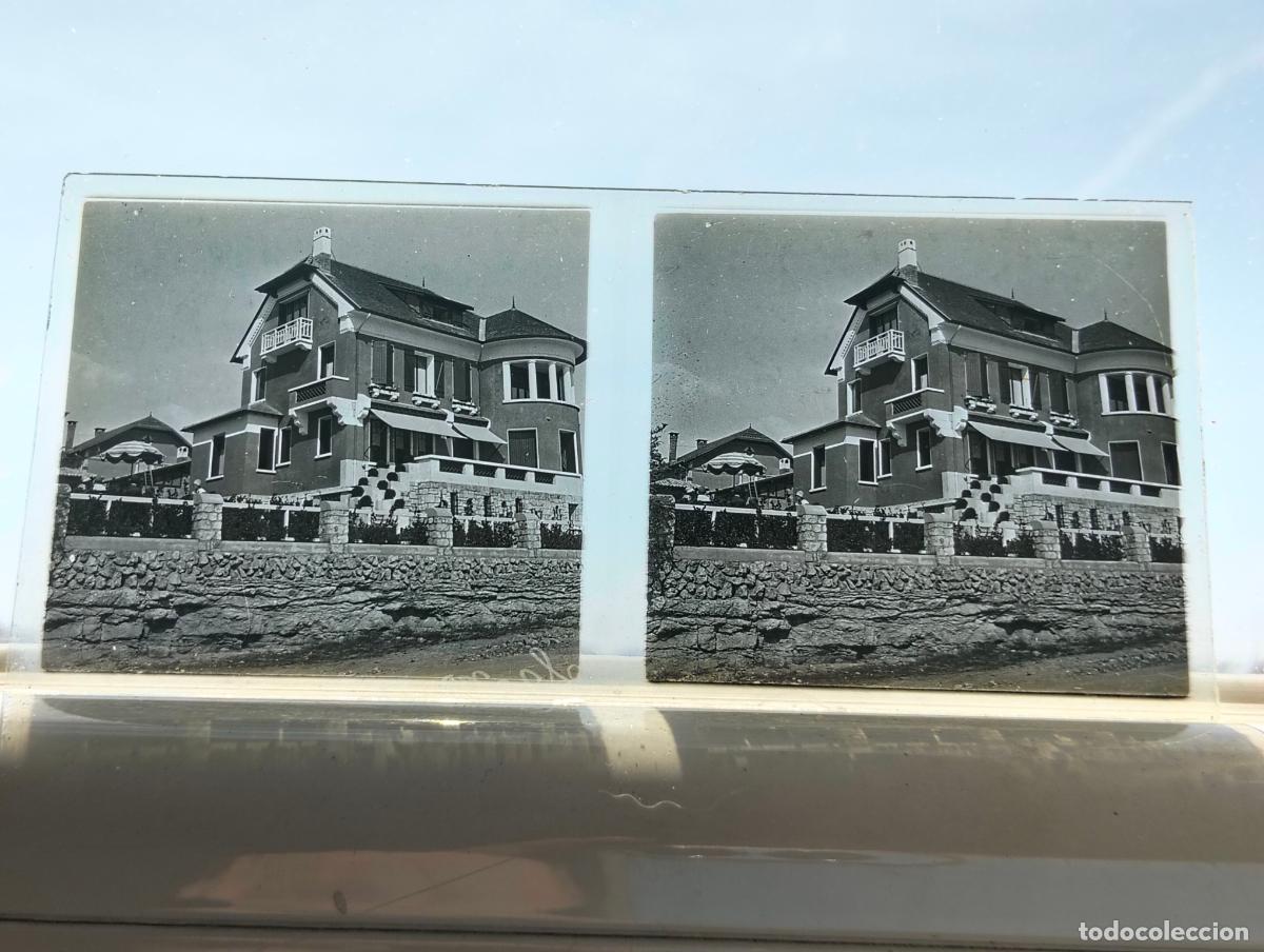 Fotograf&iacute;a antigua: PAIS VASCO FRANCES VISTA ESTEREOSCOPICA EN CRISTAL 5,8 X 13 CM
