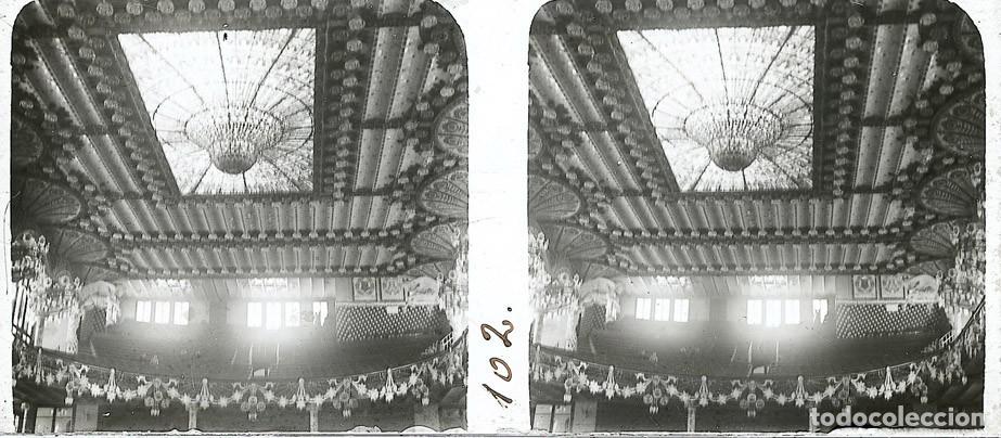 Fotograf&iacute;a antigua: BARCELONA PALAU DE LA MUSICA CATALANA ESTEROSCOPICA DE CRISTAL 6 X 13 cm.