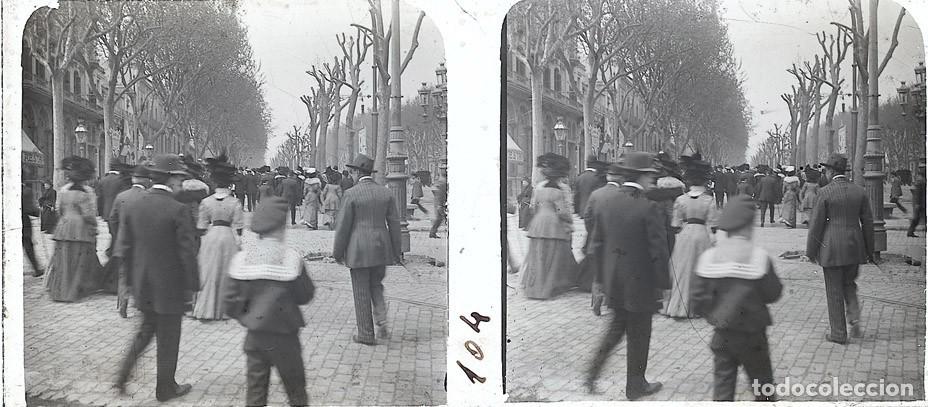 Fotograf&iacute;a antigua: BARCELONA ESTEROSCOPICA DE CRISTAL 6 X 13 cm.