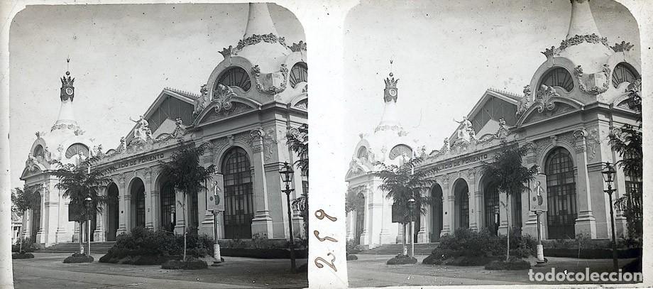 Fotograf&iacute;a antigua: VALENCIA EXPOSICION 1909 ESTEROSCOPICA DE CRISTAL 6 X 13 cm.