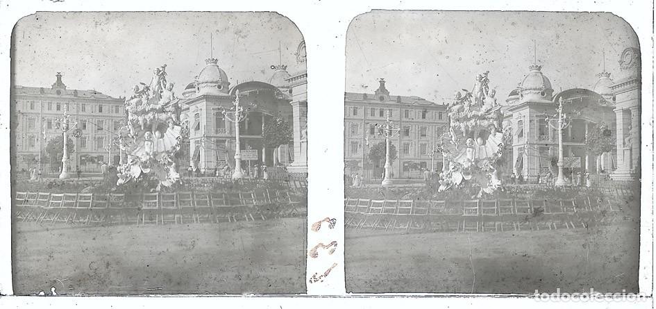 Fotograf&iacute;a antigua: VALENCIA EXPOSICION 1909 ESTEROSCOPICA DE CRISTAL 6 X 13 cm.