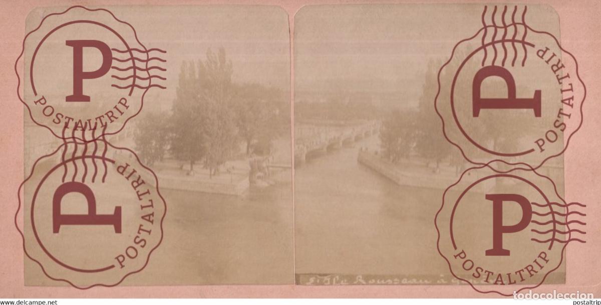 Fotografia antica: LE ROUSS&Eacute;AU &Agrave; GARCAVE SUISSE SUIZA SWITZERLAND +-17.5*8.5cm ESTEREOSCOPICA STEREOSCOPIC