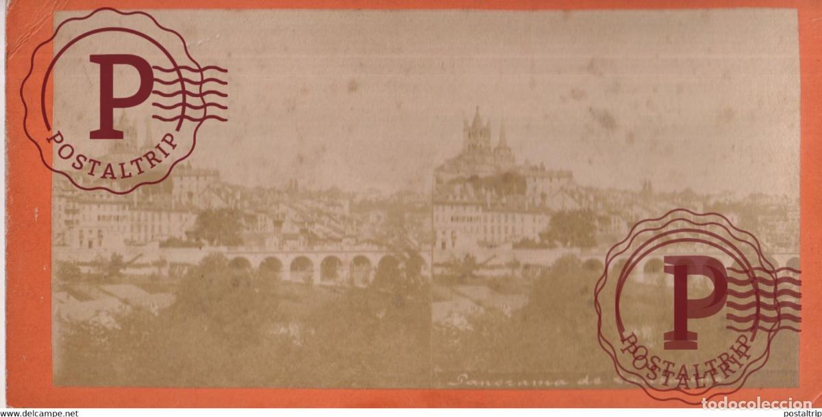 Fotograf&iacute;a antigua: PANORAMA DE LAUSANNE SUISSE SUIZA SWITZERLAND +-17.5*8.5cm ESTEREOSCOPICA STEREOSCOPIC