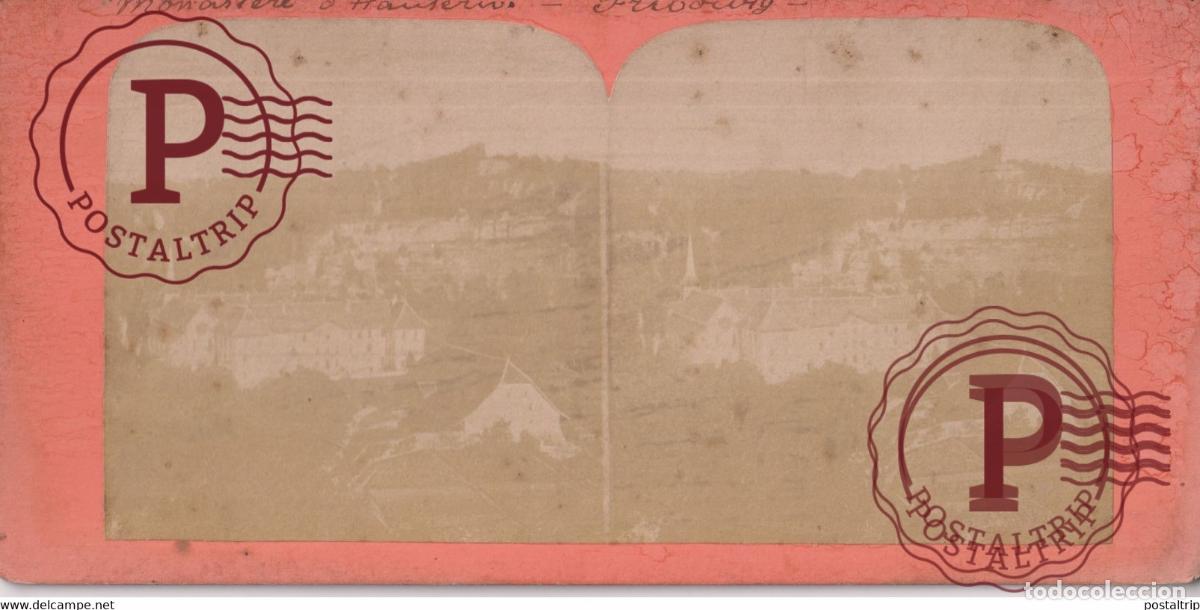 Fotograf&iacute;a antigua: MONAST&Egrave;RE DHAUTERIVE FRIBOURG SUISSE SUIZA SWITZERLAND +-17.5*8.5cm ESTEREOSCOPICA STEREOSCOPIC