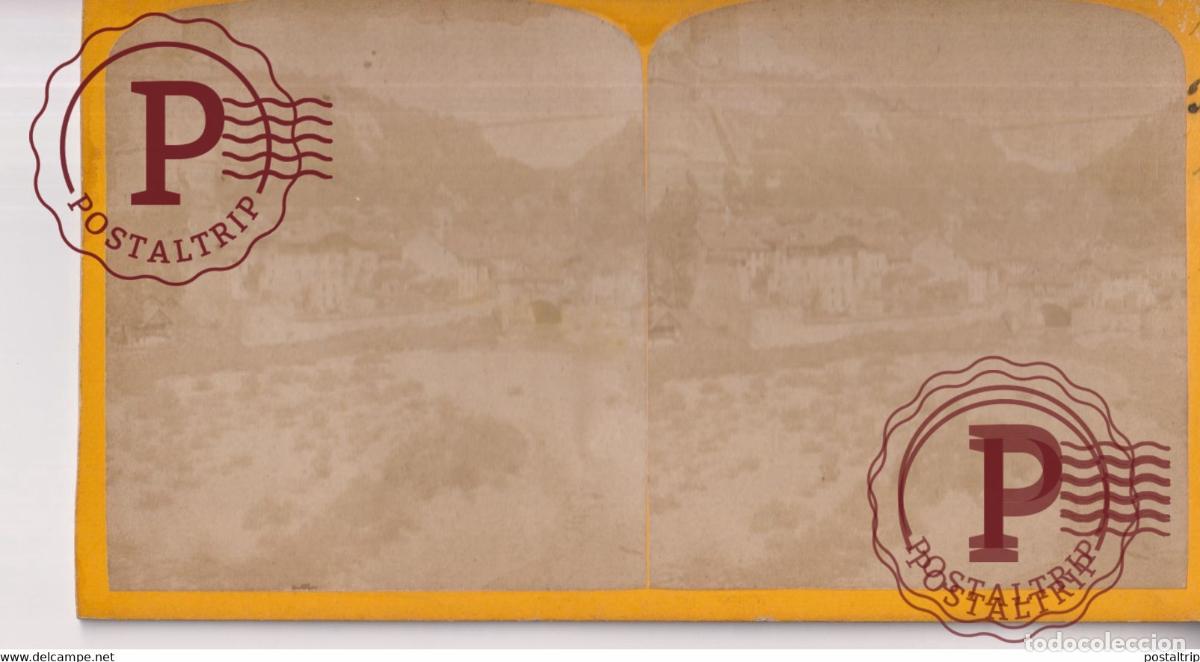 Fotografia antica: VUE DE FRIBOURG SUISSE SUIZA SWITZERLAND +-16*8.5cm ESTEREOSCOPICA STEREOSCOPIC