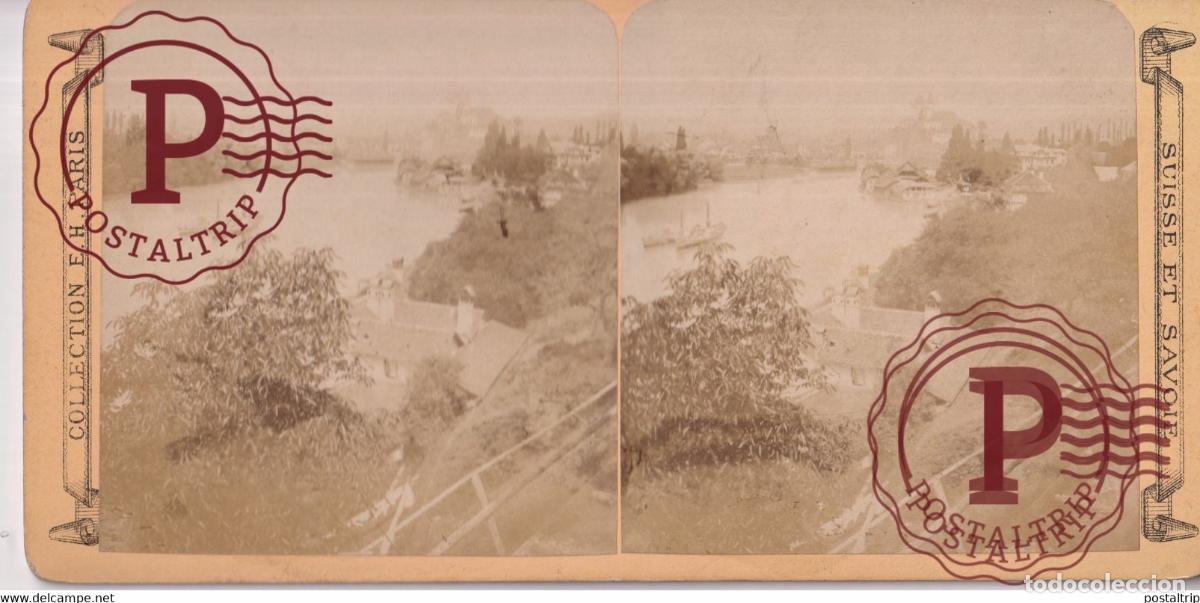 Fotografia antica: THOUNE THUN SUISSE SUIZA SWITZERLAND +-17.5*8.5cm ESTEREOSCOPICA STEREOSCOPIC