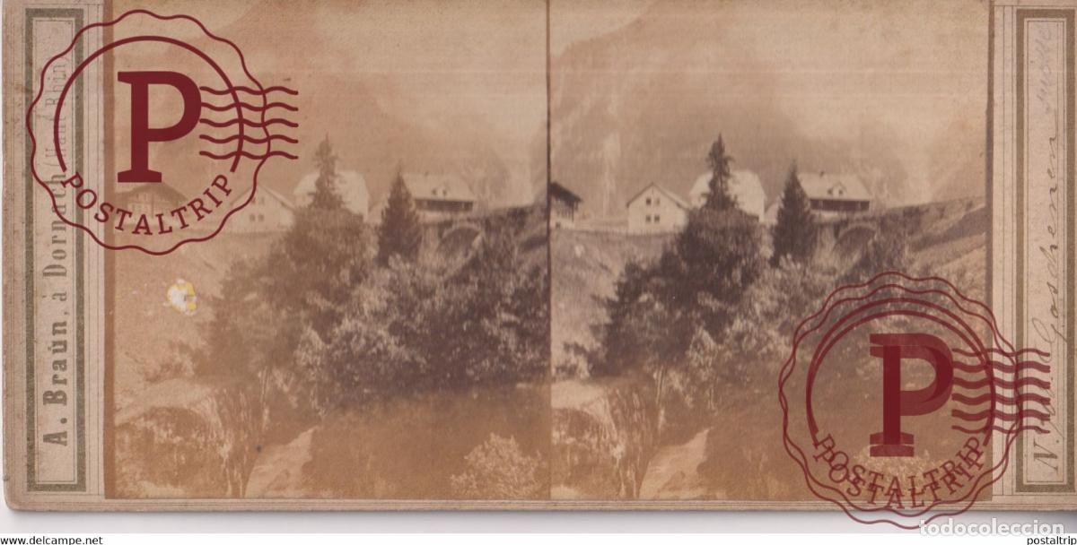 Fotografia antica: GOSCHENEN SUISSE SUIZA SWITZERLAND +-17.5*8.5cm ESTEREOSCOPICA STEREOSCOPIC