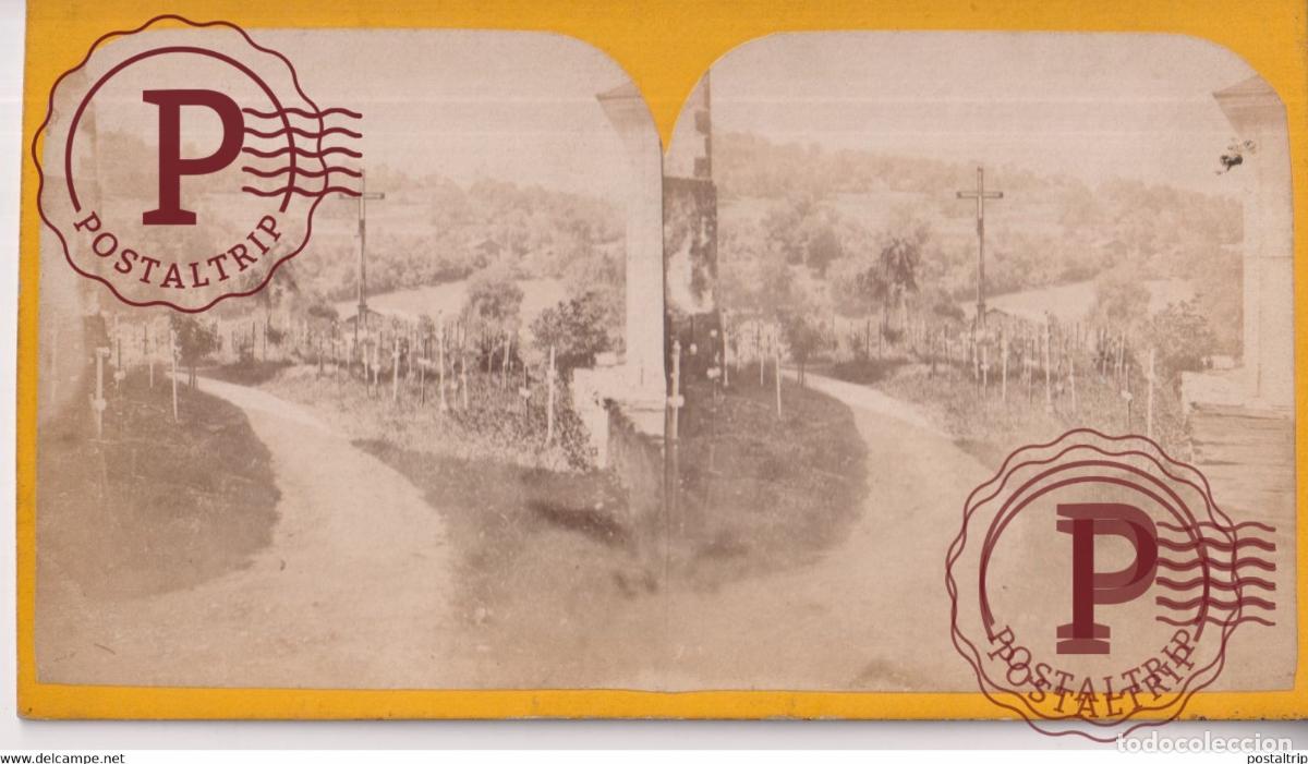 Antique Photography: CIMETIERE ST GERVAIS SUISSE SUIZA SWITZERLAND +-15*8.5cm ESTEREOSCOPICA STEREOSCOPIC