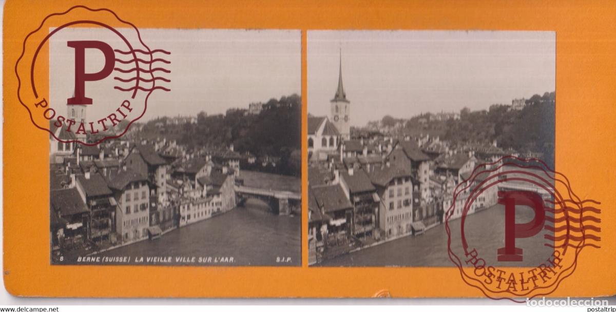 Fotograf&iacute;a antigua: BERNE LA VIEILLE VILLE SUR LAAR SUISSE SUIZA SWITZERLAND +-17.5*8.5cm ESTEREOSCOPICA STEREOSCOPIC