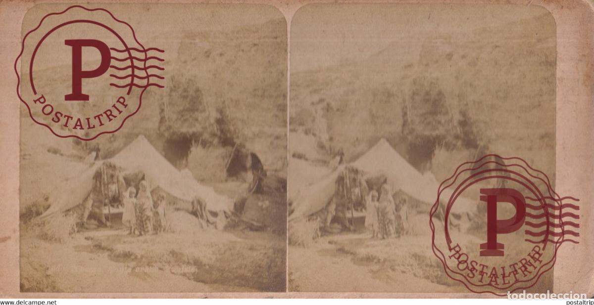 Fotograf&iacute;a antigua: AFRIQUE ALGER ARGELIE ENFANTS +-17.5*8.5CM ESTEREOSCOPICA STEREOSCOPIC