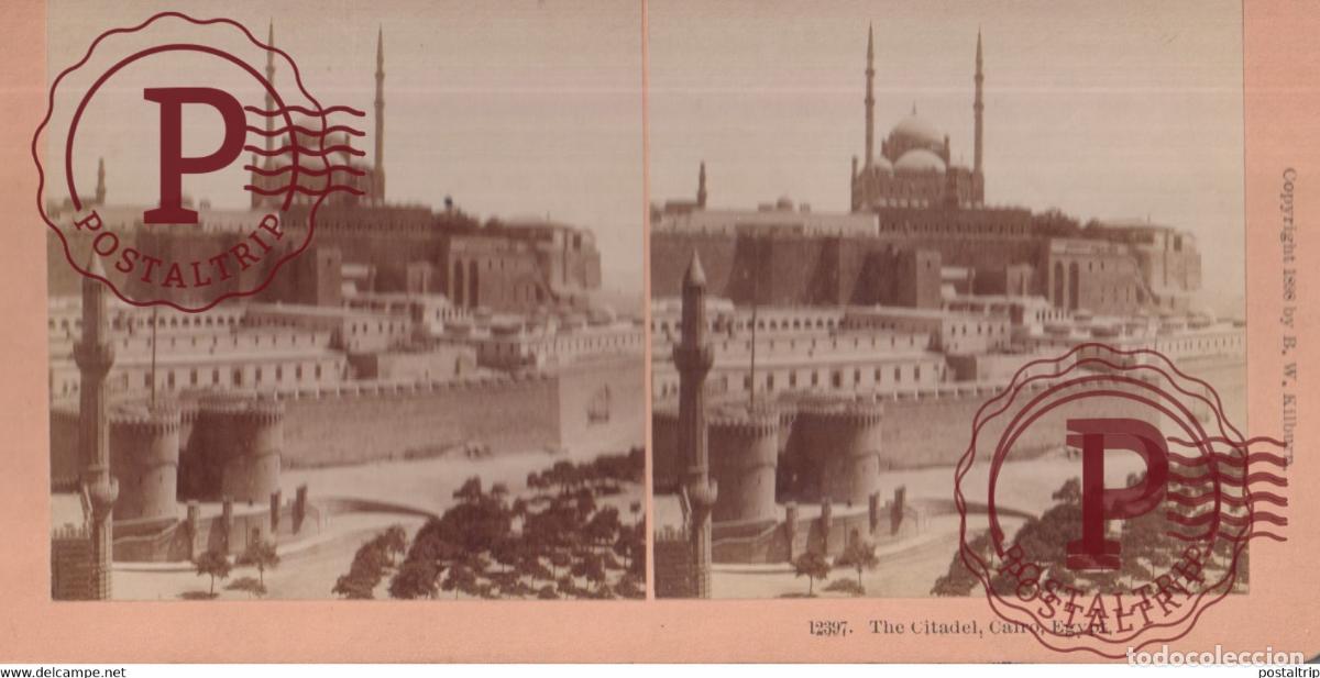 Alte Fotografie: EGYPTE EGIPTO EGYPT THE CITADEL CAIRO B W KILBURN +-17.5*8.5CM ESTEREOSCOPICA STEREOSCOPIC