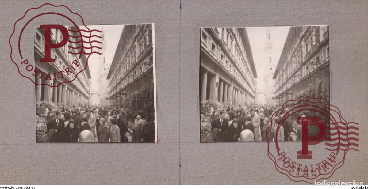 Alte Fotografie: SEMI CONTEMPORAINES ITALY ITALIE PALAIS DE FLORENCE +-17.5*8.5CM ESTEREOSCOPICA STEREOSCOPIC