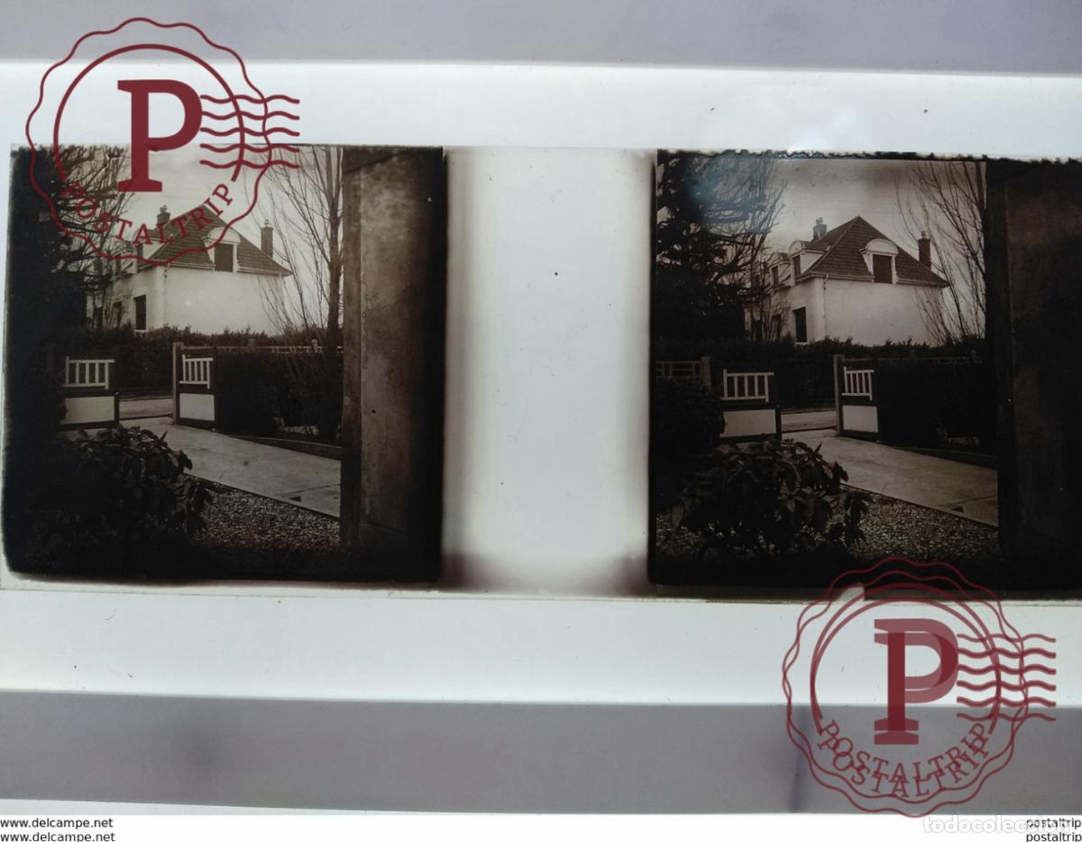 Alte Fotografie: St&eacute;r&eacute;o sur verre plaque de Verre