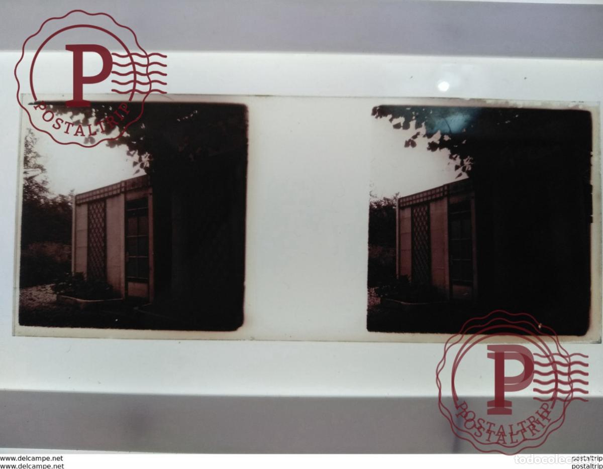 Alte Fotografie: St&eacute;r&eacute;o sur verre plaque de Verre