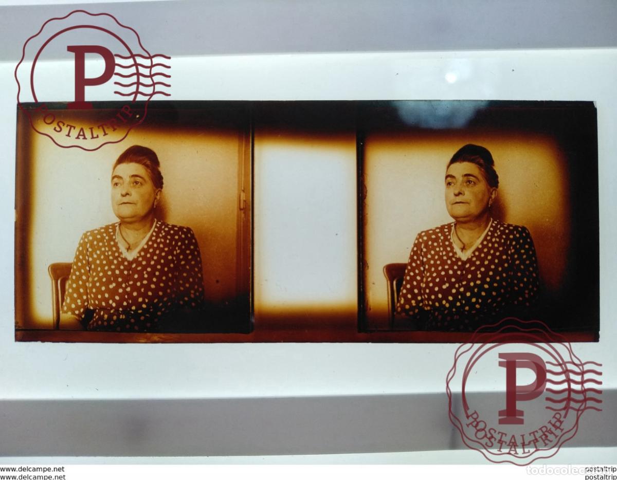 Alte Fotografie: St&eacute;r&eacute;o sur verre plaque de Verre