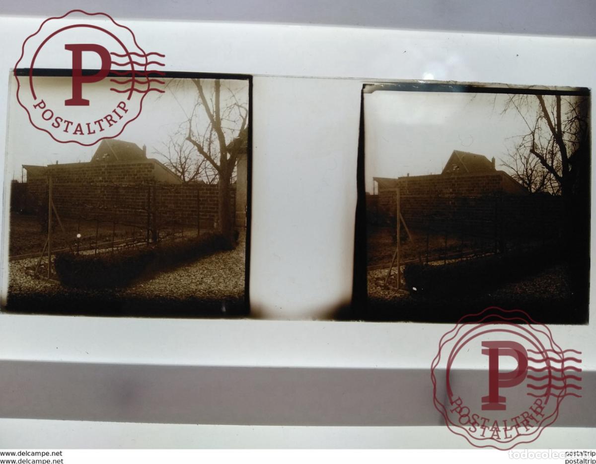 Alte Fotografie: St&eacute;r&eacute;o sur verre plaque de Verre
