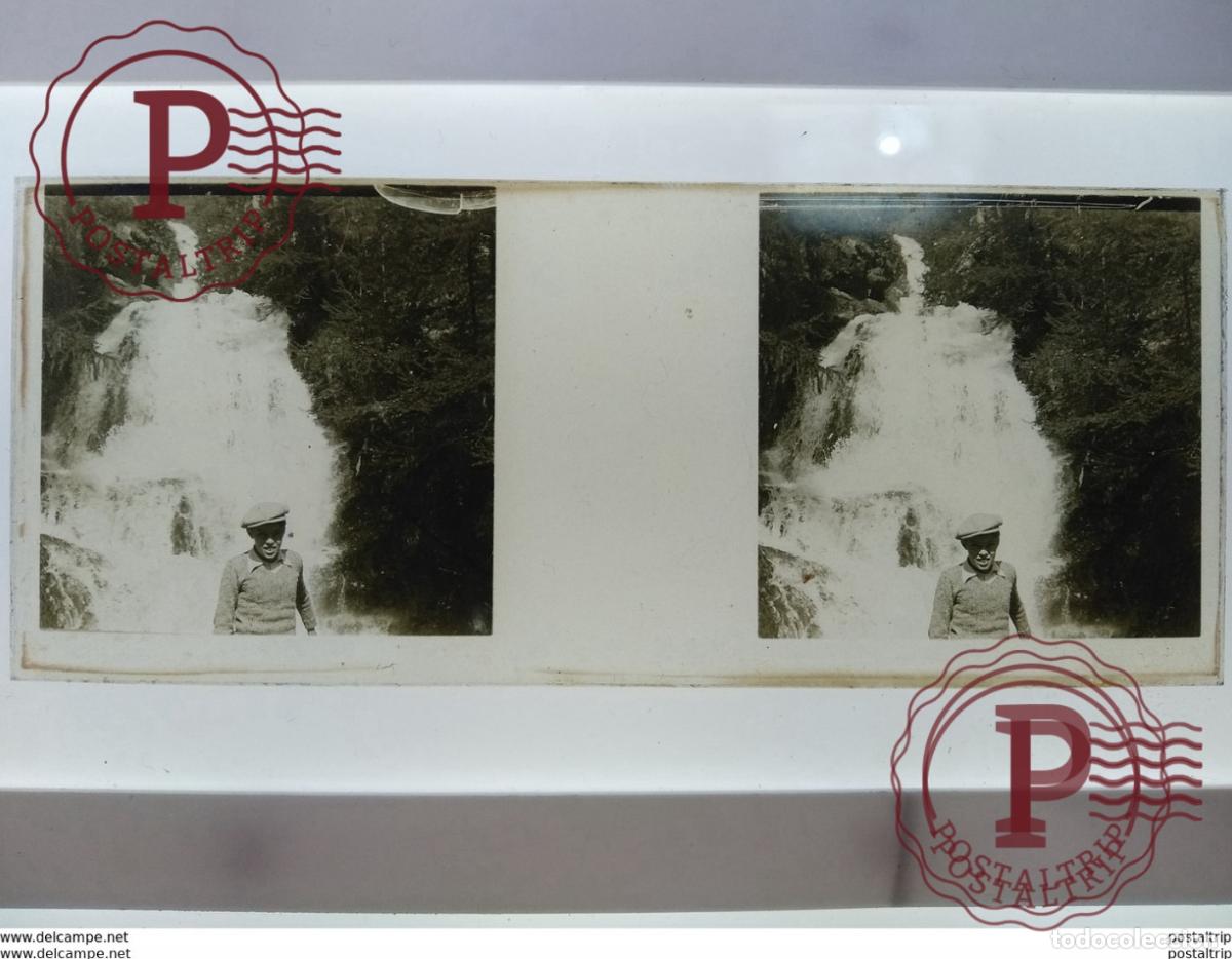 Alte Fotografie: St&eacute;r&eacute;o sur verre plaque de Verre