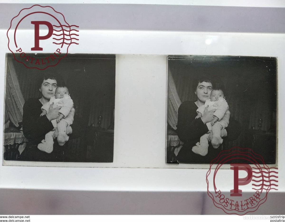 Alte Fotografie: St&eacute;r&eacute;o sur verre plaque de Verre