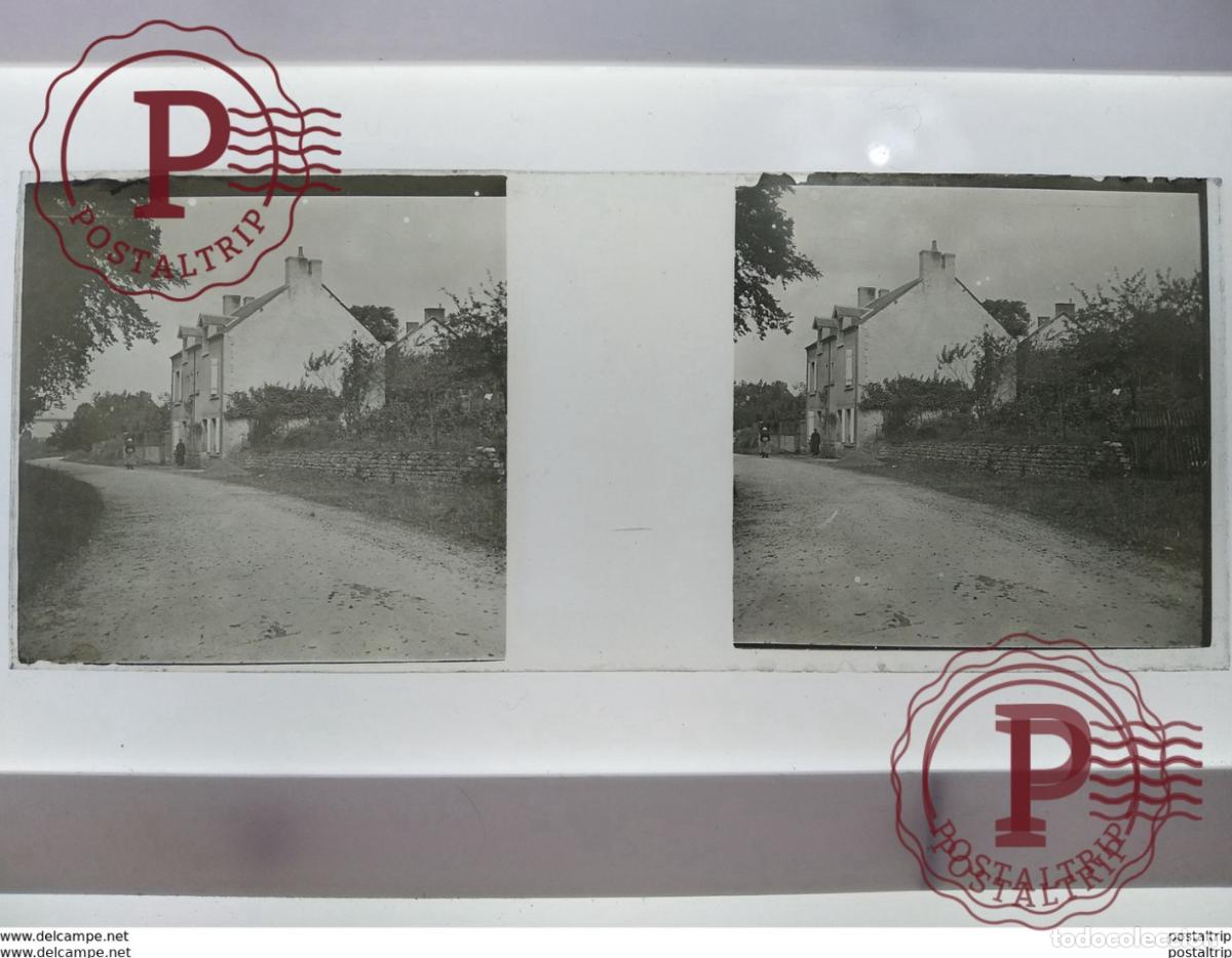 Alte Fotografie: St&eacute;r&eacute;o sur verre plaque de Verre