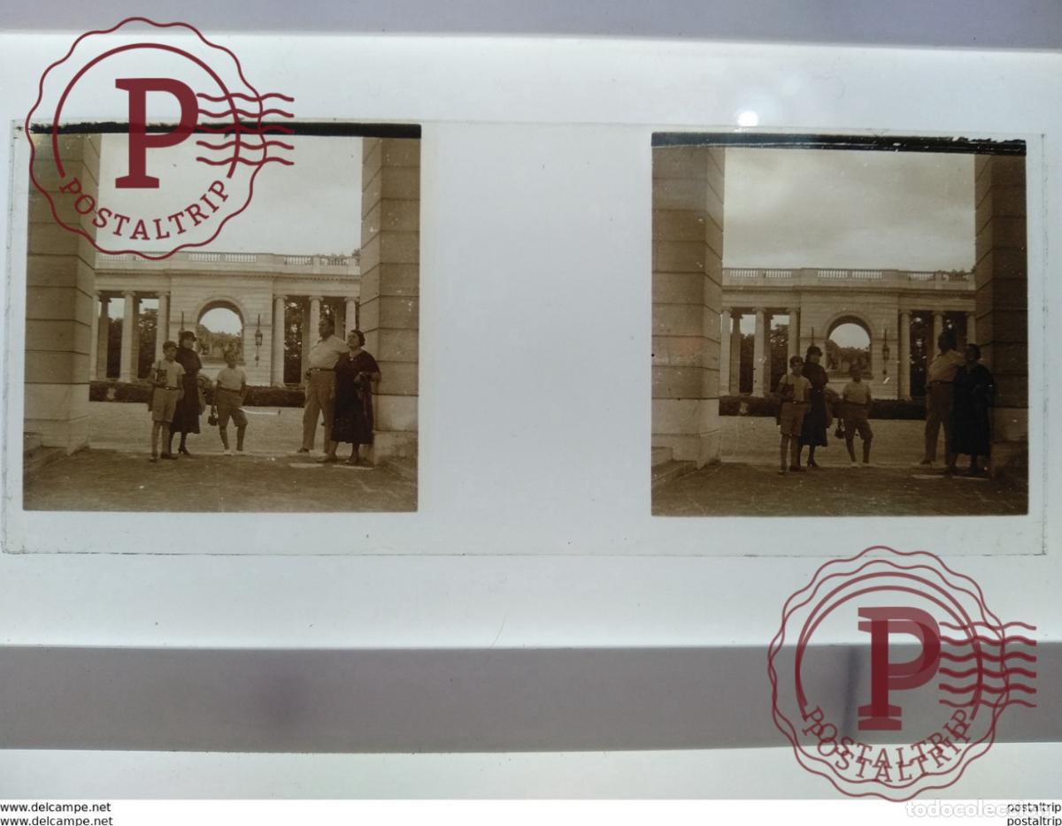 Alte Fotografie: St&eacute;r&eacute;o sur verre plaque de Verre