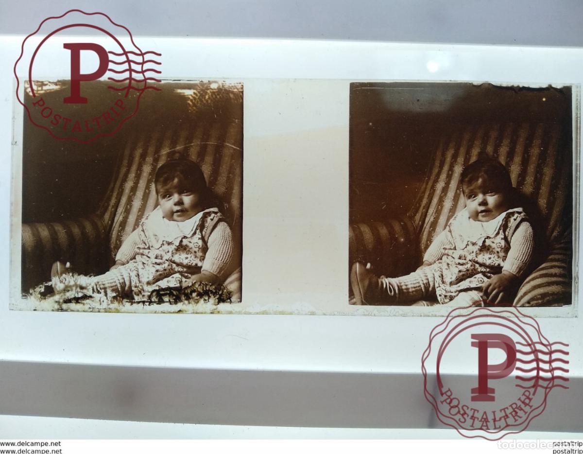 Fotograf&iacute;a antigua: St&eacute;r&eacute;o sur verre plaque de Verre