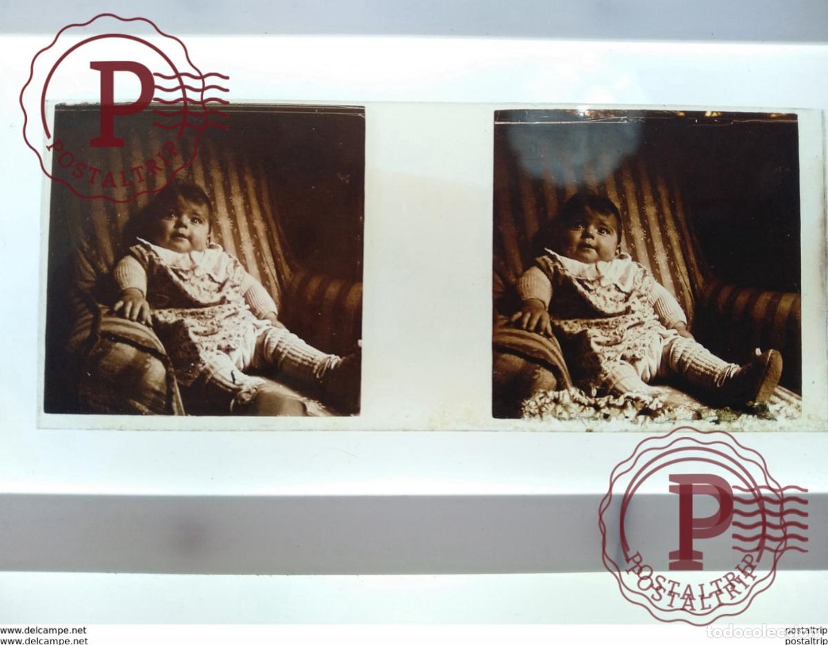 Fotograf&iacute;a antigua: St&eacute;r&eacute;o sur verre plaque de Verre