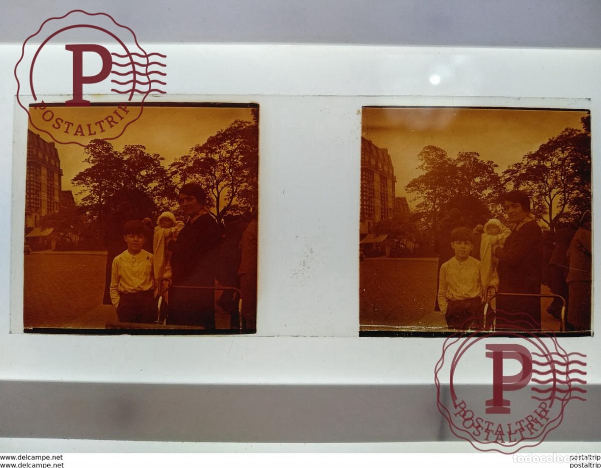 Fotograf&iacute;a antigua: St&eacute;r&eacute;o sur verre plaque de Verre