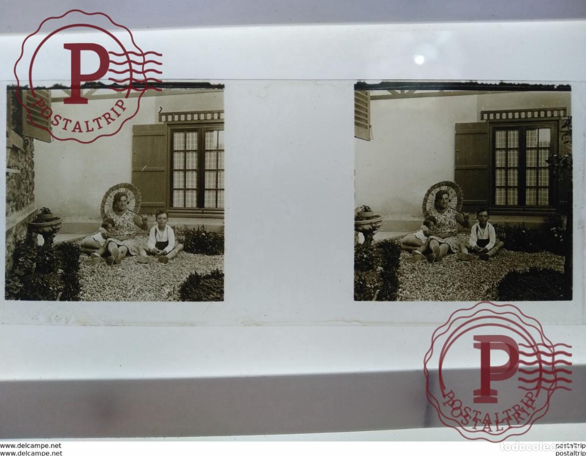 Fotograf&iacute;a antigua: St&eacute;r&eacute;o sur verre plaque de Verre